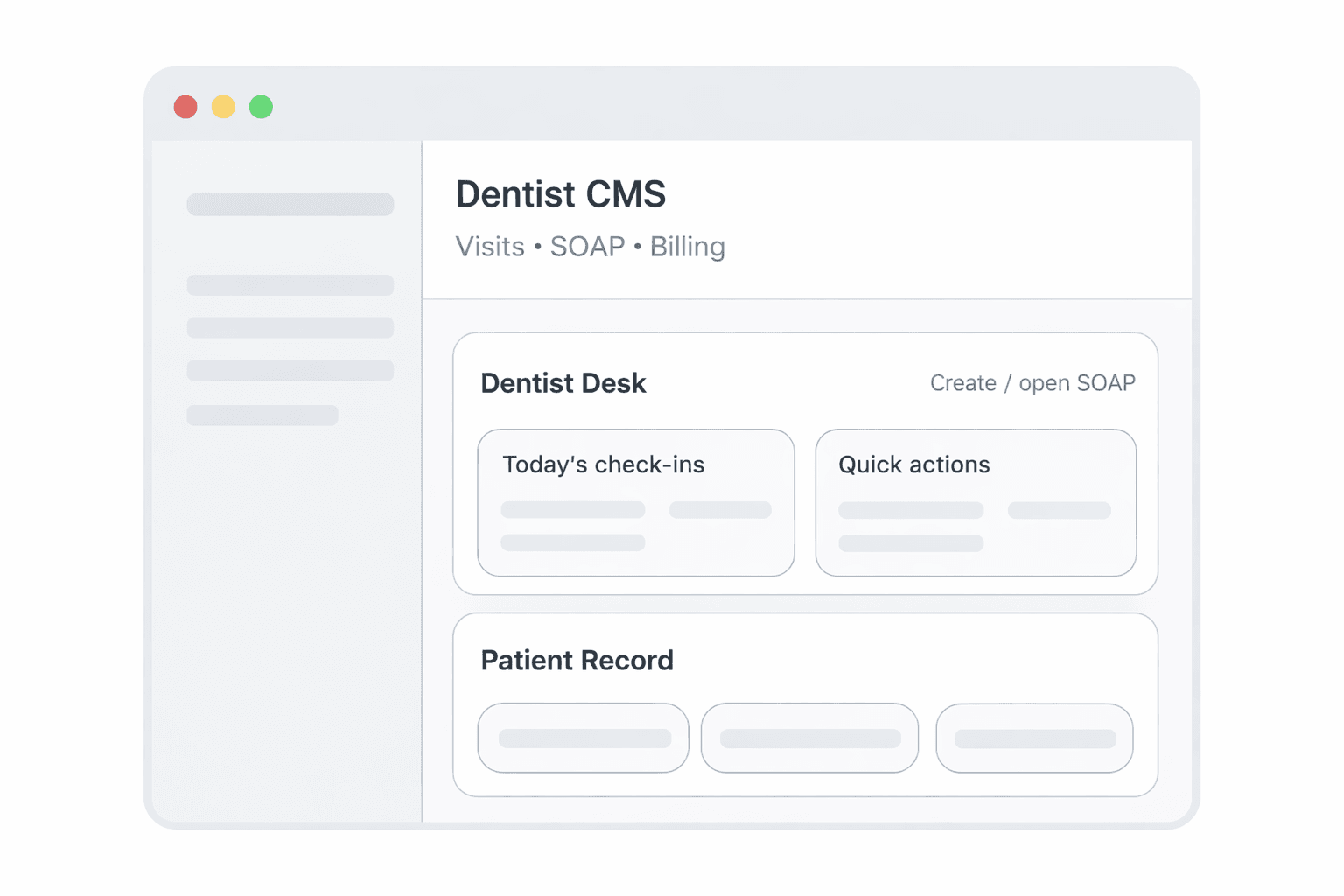 SupportFyx Dental CMS mock preview